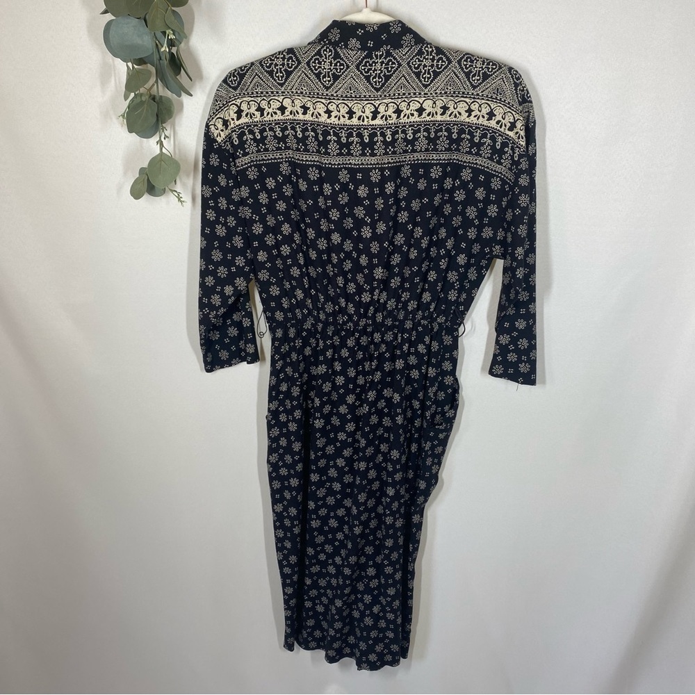 JSJ Petites | Vintage Dress Floral 3/4 Sleeves Black Button Up Size 5/6 - Picture 6 of 11